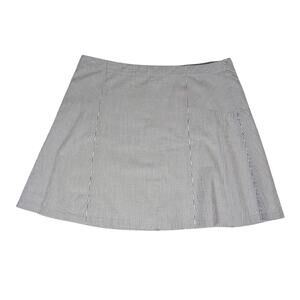 Ann‎ Taylor Loft Women's Sear Sucker Mini Skirt Lined Blue White Stripe Size 14